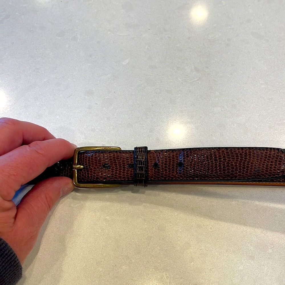 Trafalgar Burnished Java Lizard Belt Size 36 Spec… - image 1